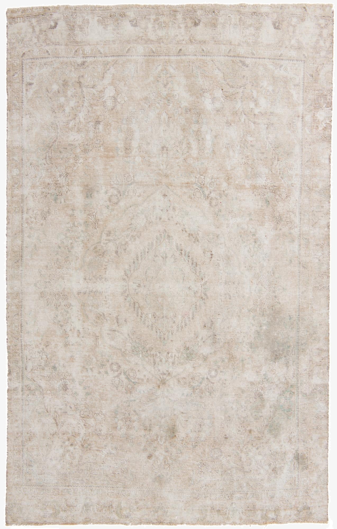 7' x 10' 9  Hand Knotted Ultra Vintage Persian Wool Rug