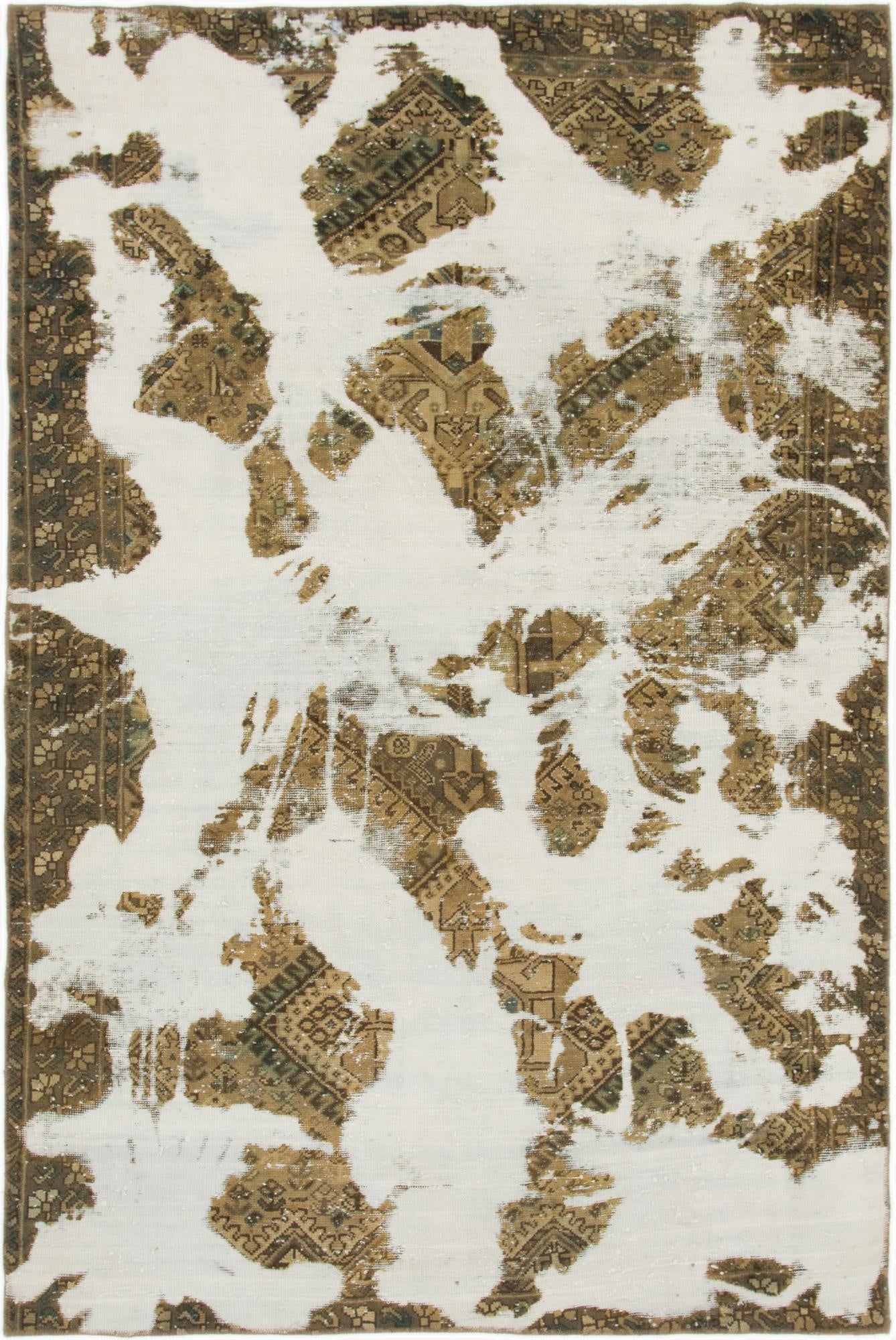 6' x 9' 2  Hand Knotted Ultra Vintage Persian Wool Rug