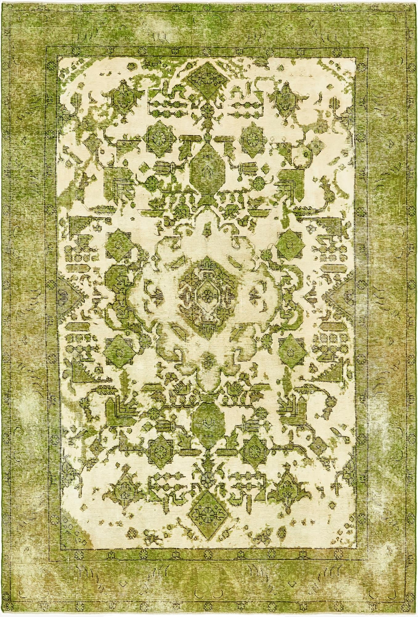 6' 4 x 9' 8  Hand Knotted Ultra Vintage Persian Wool Rug