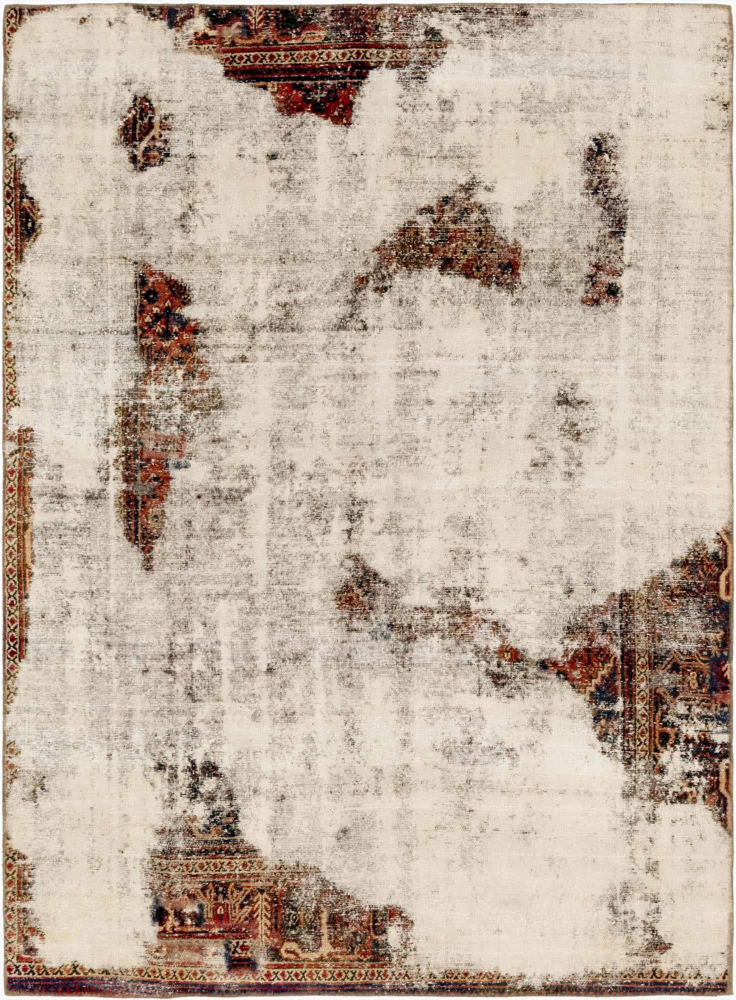 6' 5 x 9'  Hand Knotted Ultra Vintage Persian Wool Rug