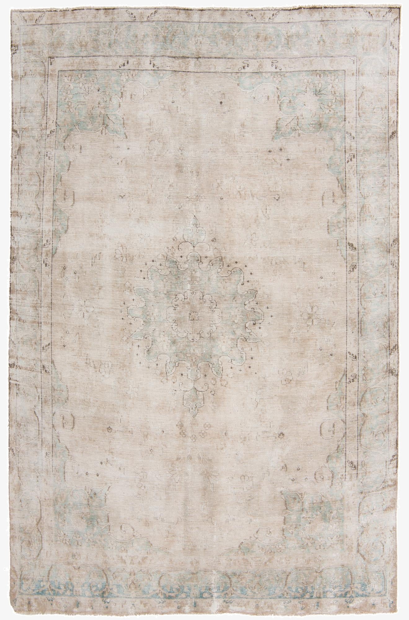 6' 4 x 10'  Hand Knotted Ultra Vintage Persian Wool Rug