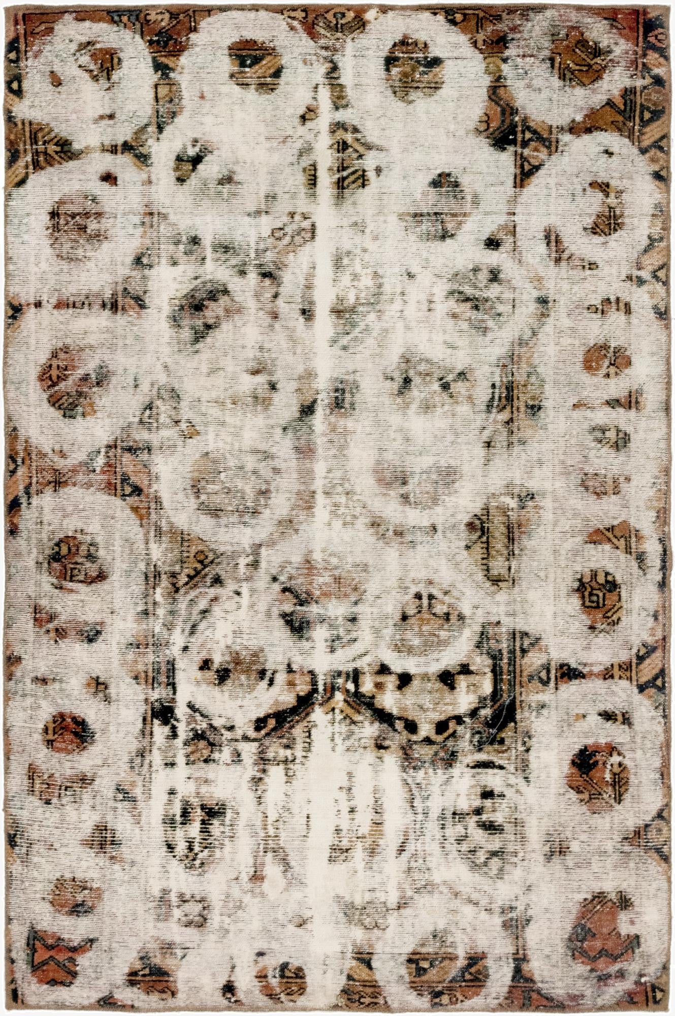 4' 10 x 7' 5  Hand Knotted Ultra Vintage Persian Wool Rug