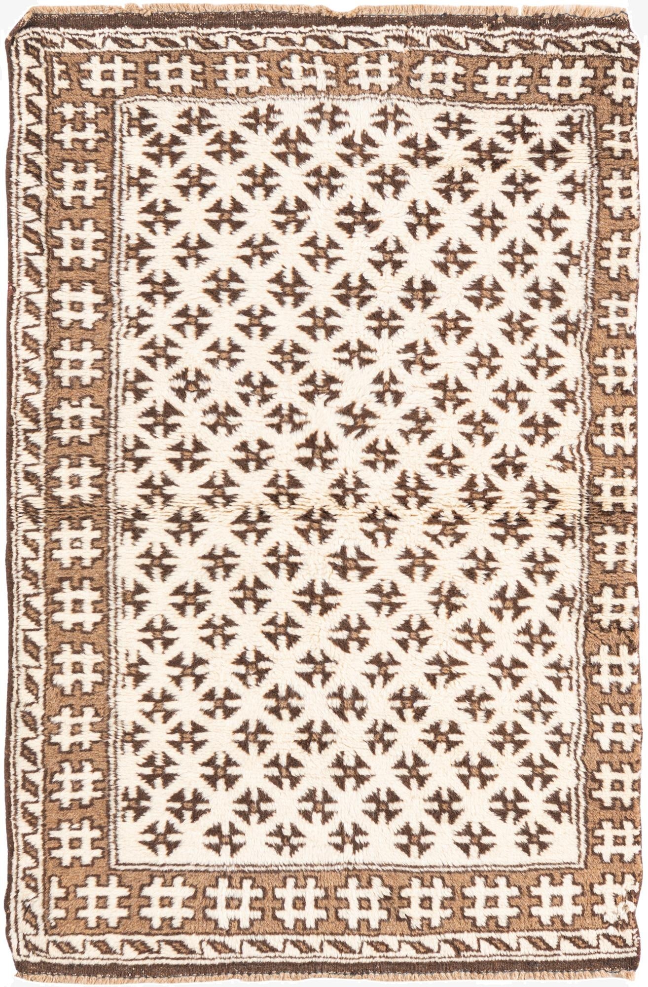 3' 3 x 4' 9  Hand Knotted Ultra Vintage Persian Wool Rug