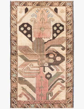 2' 10 x 4' 9 Hand Knotted Ultra Vintage Persian Wool Rug