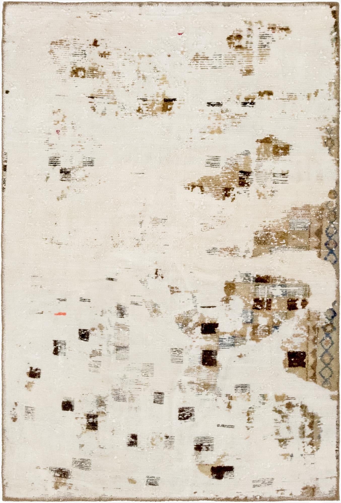 3' 9 x 5' 8  Hand Knotted Ultra Vintage Persian Wool Rug