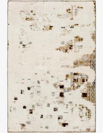 3' 9 x 5' 8 Hand Knotted Ultra Vintage Persian Wool Rug