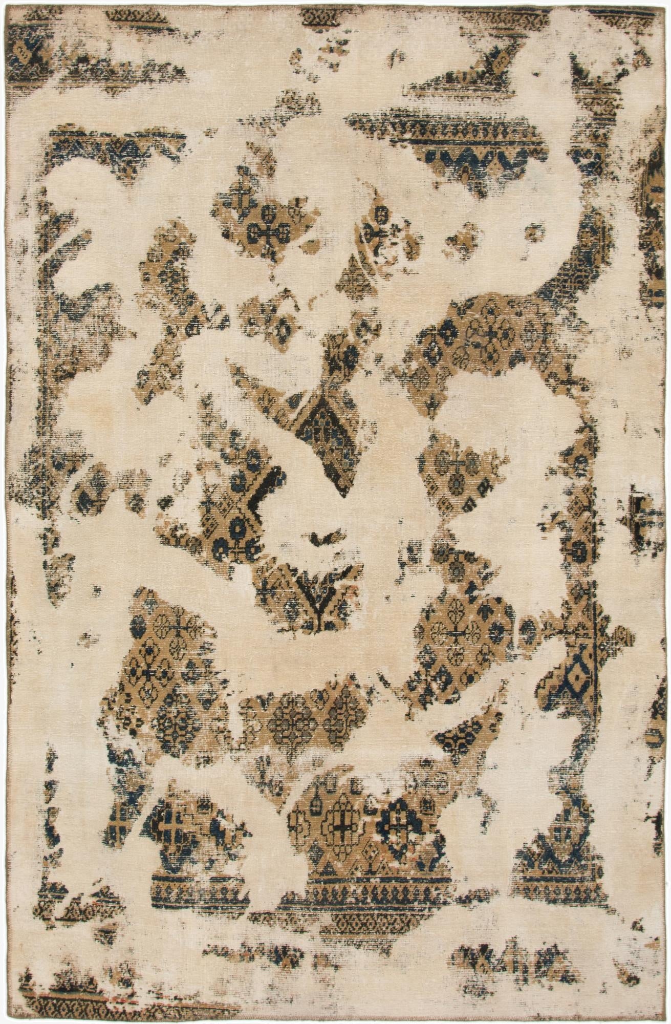 6' 3 x 9' 8  Hand Knotted Ultra Vintage Persian Wool Rug