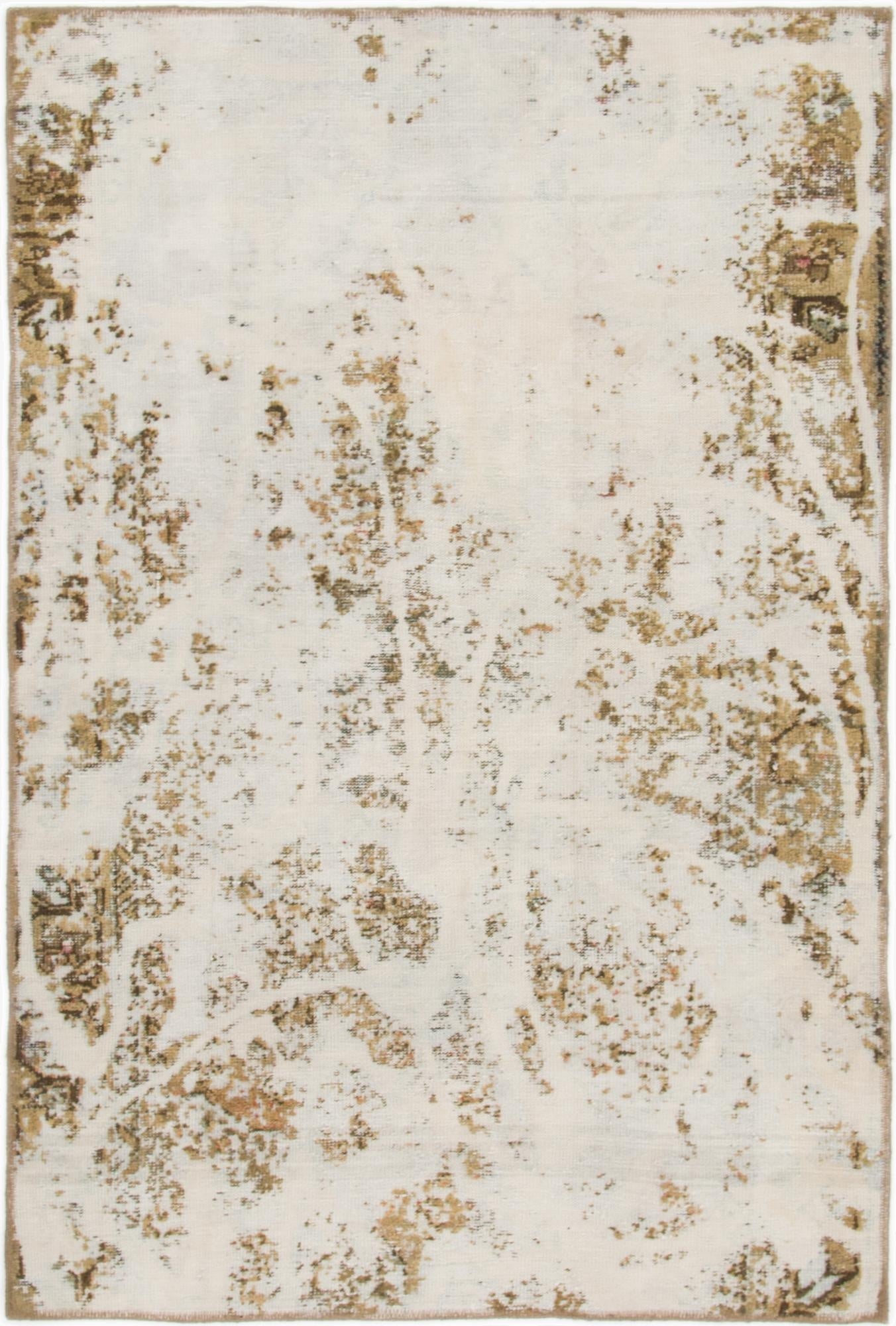 4' x 5' 10  Hand Knotted Ultra Vintage Persian Wool Rug