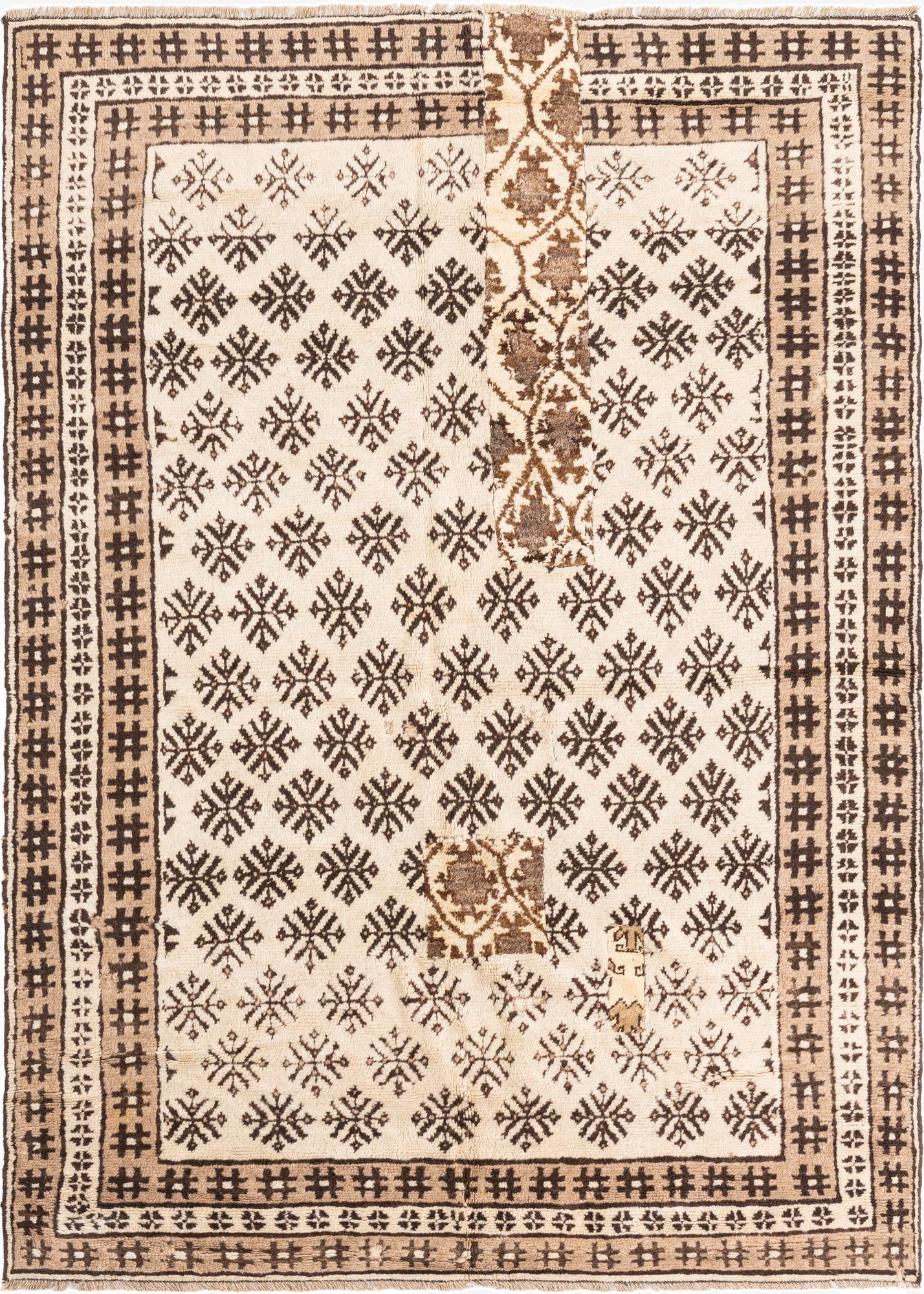 5' 8 x 7' 10  Hand Knotted Ultra Vintage Persian Wool Rug