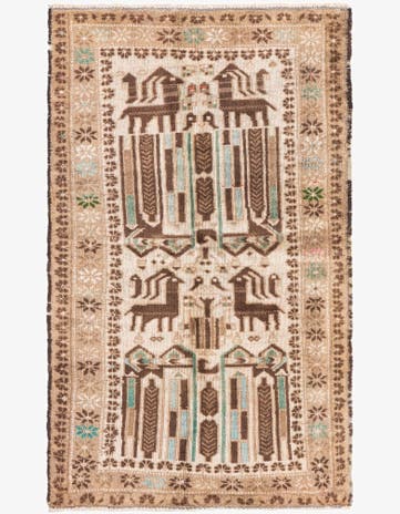 2' 7 x 4' 4 Hand Knotted Ultra Vintage Persian Wool Rug