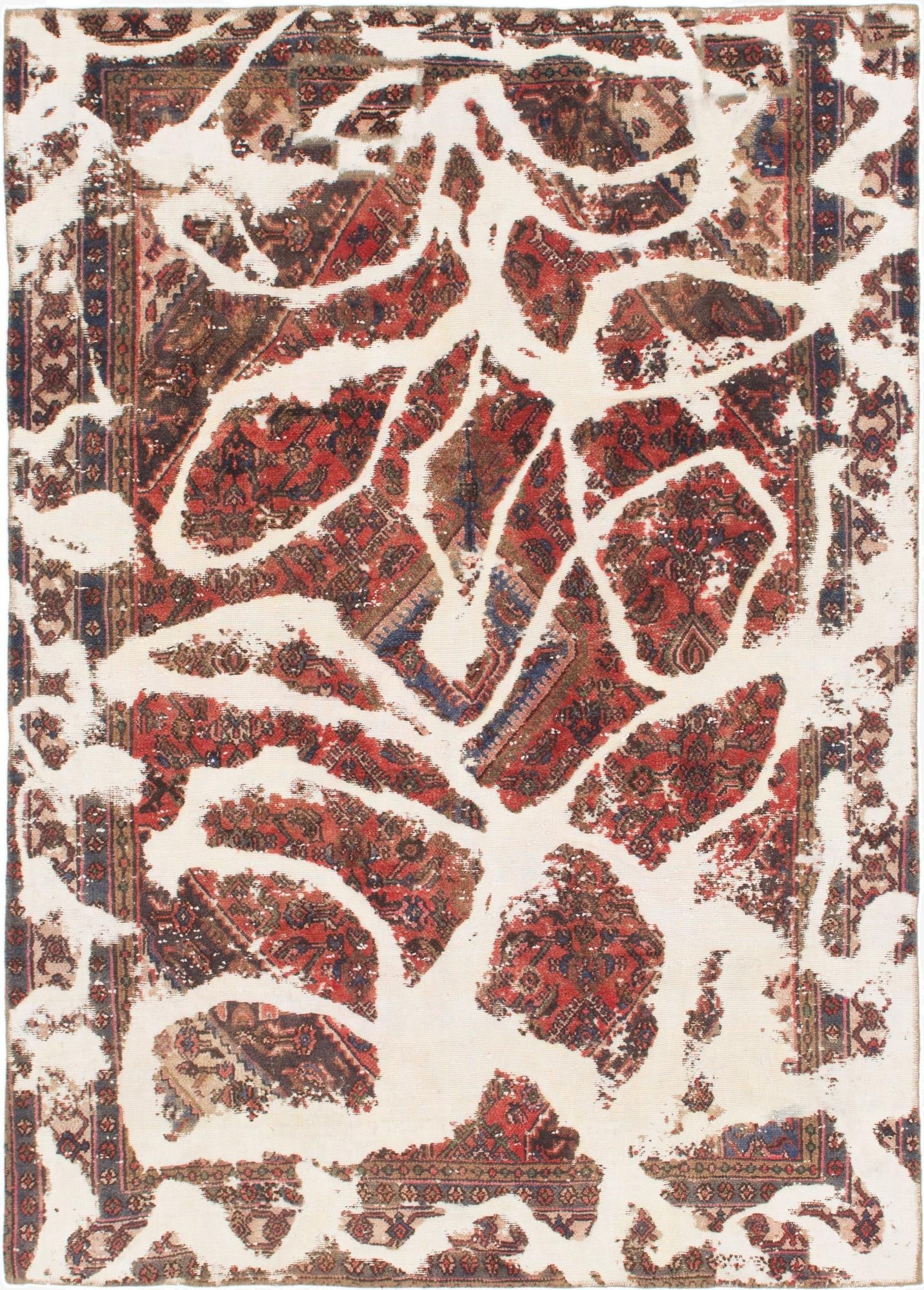 6' 2 x 8' 8  Hand Knotted Ultra Vintage Persian Wool Rug