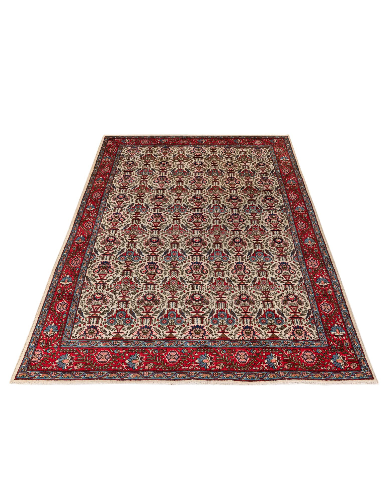 6' 11 x 9' 9 Hand Knotted Varamin Wool Rug