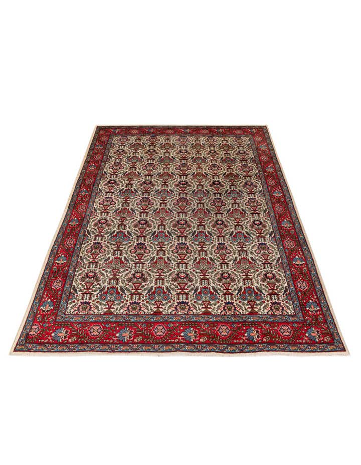 6' 11 x 9' 9 Hand Knotted Varamin Wool Rug