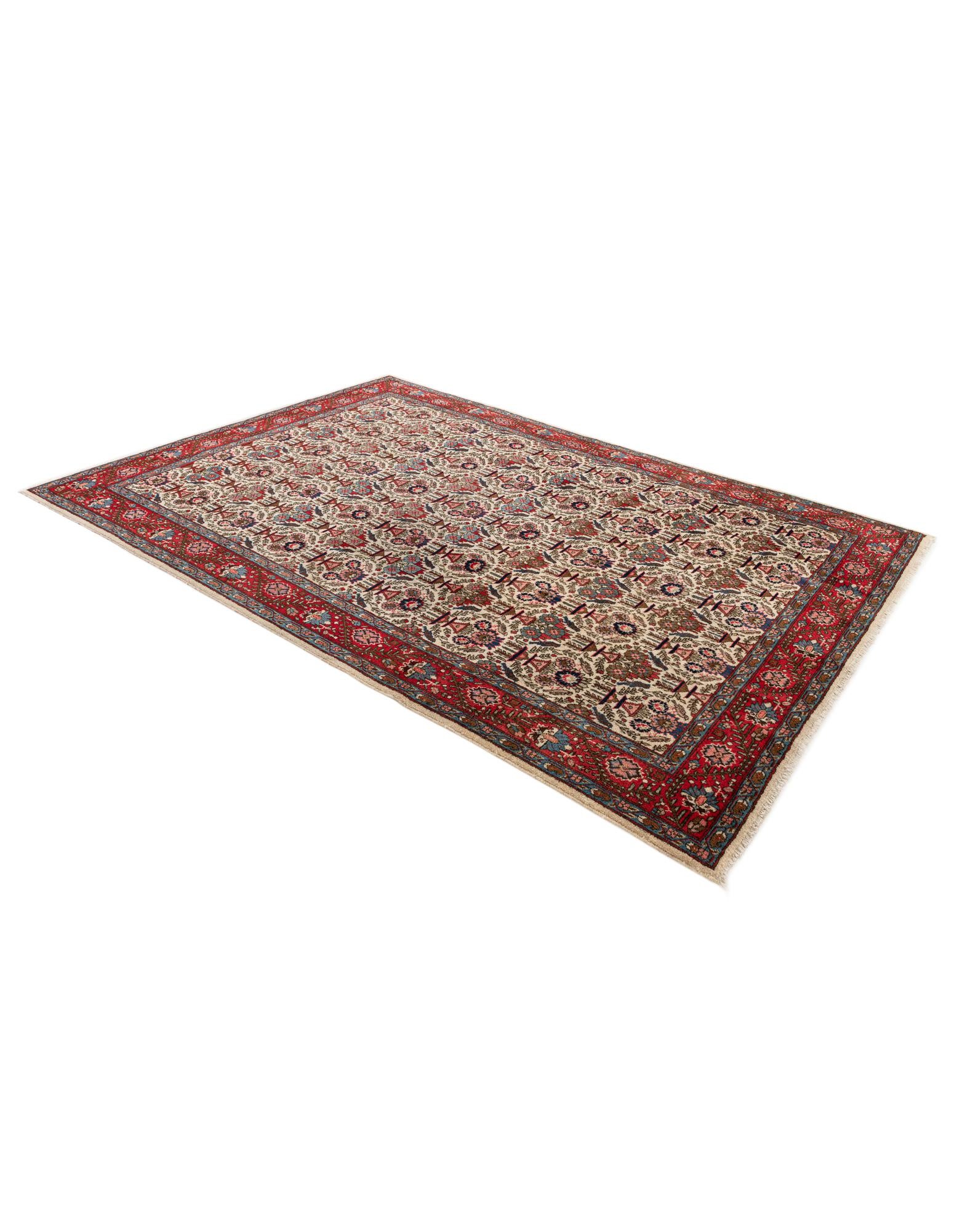 6' 11 x 9' 9 Hand Knotted Varamin Wool Rug