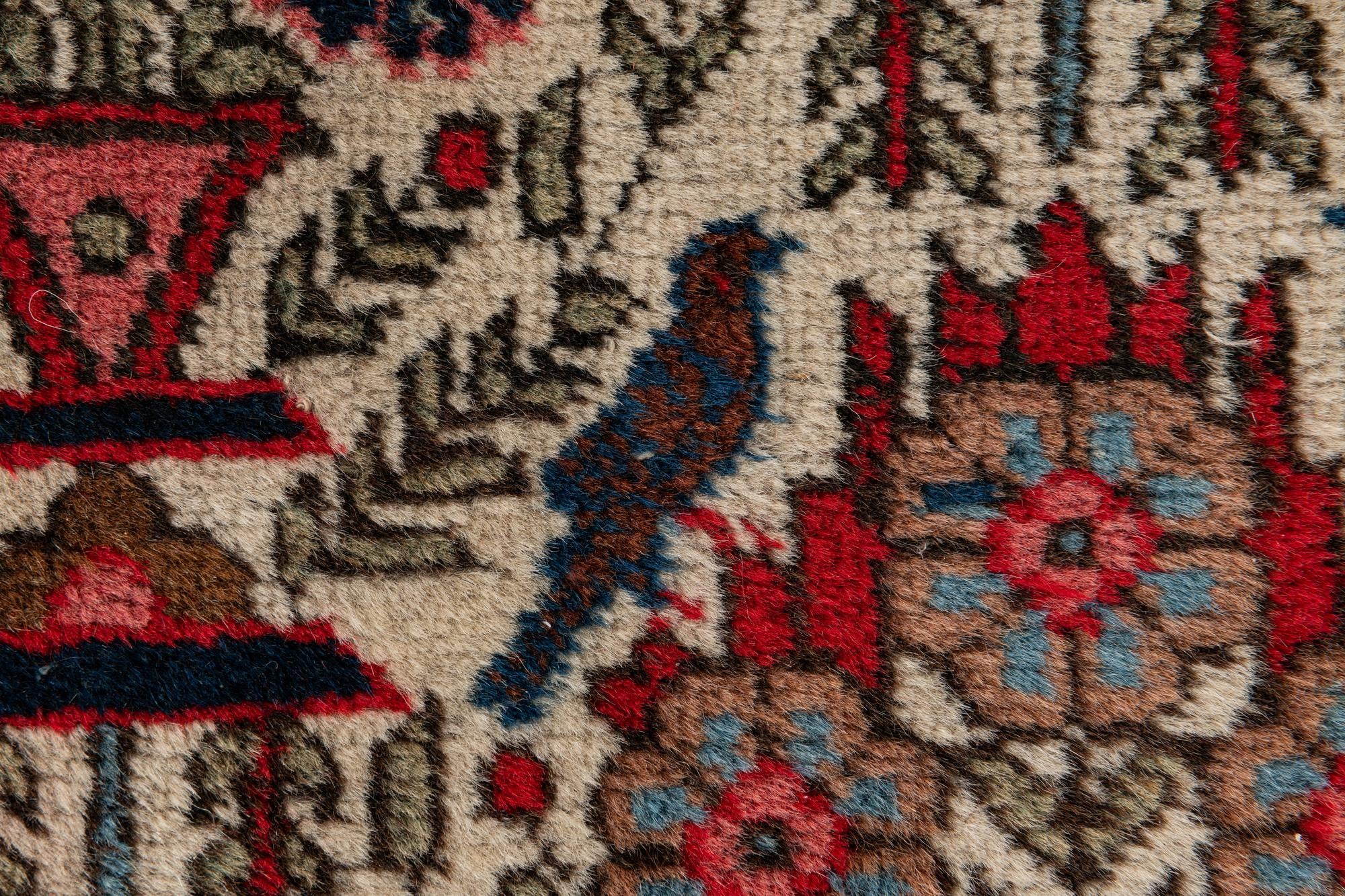 6' 11 x 9' 9 Hand Knotted Varamin Wool Rug