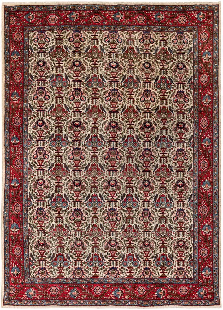 6' 11 x 9' 9 Hand Knotted Varamin Wool Rug