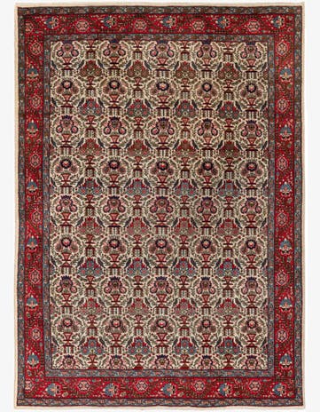 6' 11 x 9' 9 Hand Knotted Varamin Wool Rug
