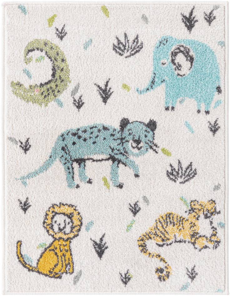 Detail image of 2' 2 x 3' Animals Whimsy Kids Rug
