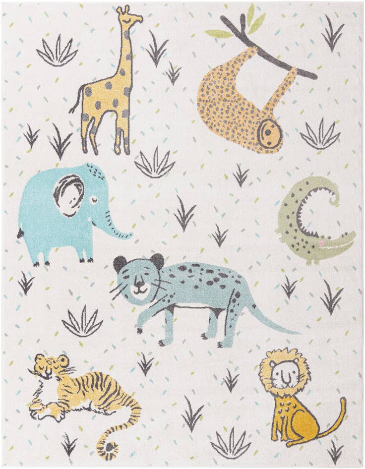 Detail image of 7' 10 x 10' Animals Whimsy Kids Rug