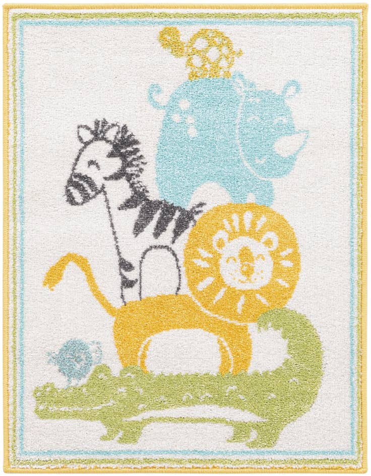 Detail image of 2' 2 x 3' Animals Whimsy Kids Rug