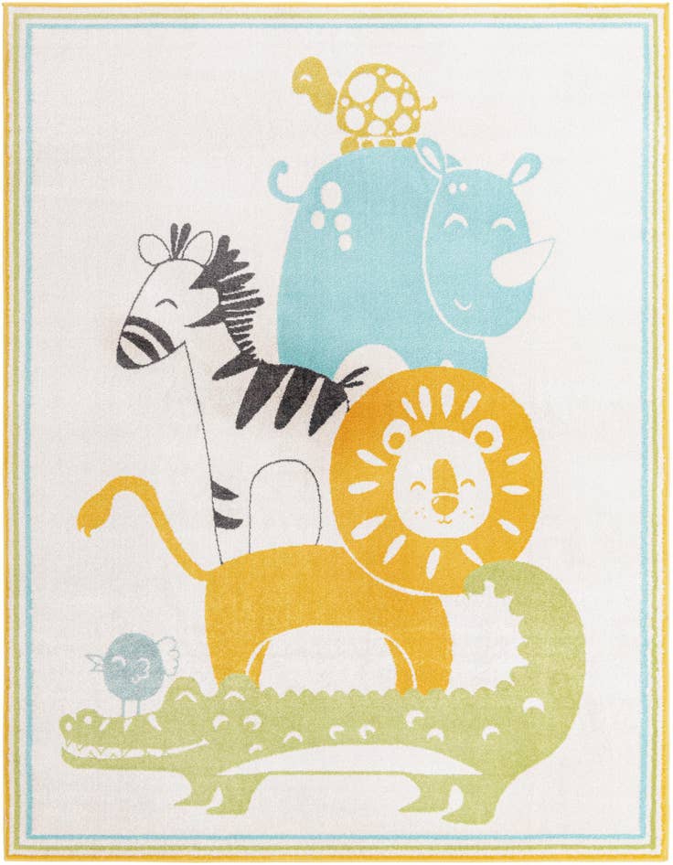 Detail image of 7' 10 x 10' Animals Whimsy Kids Rug