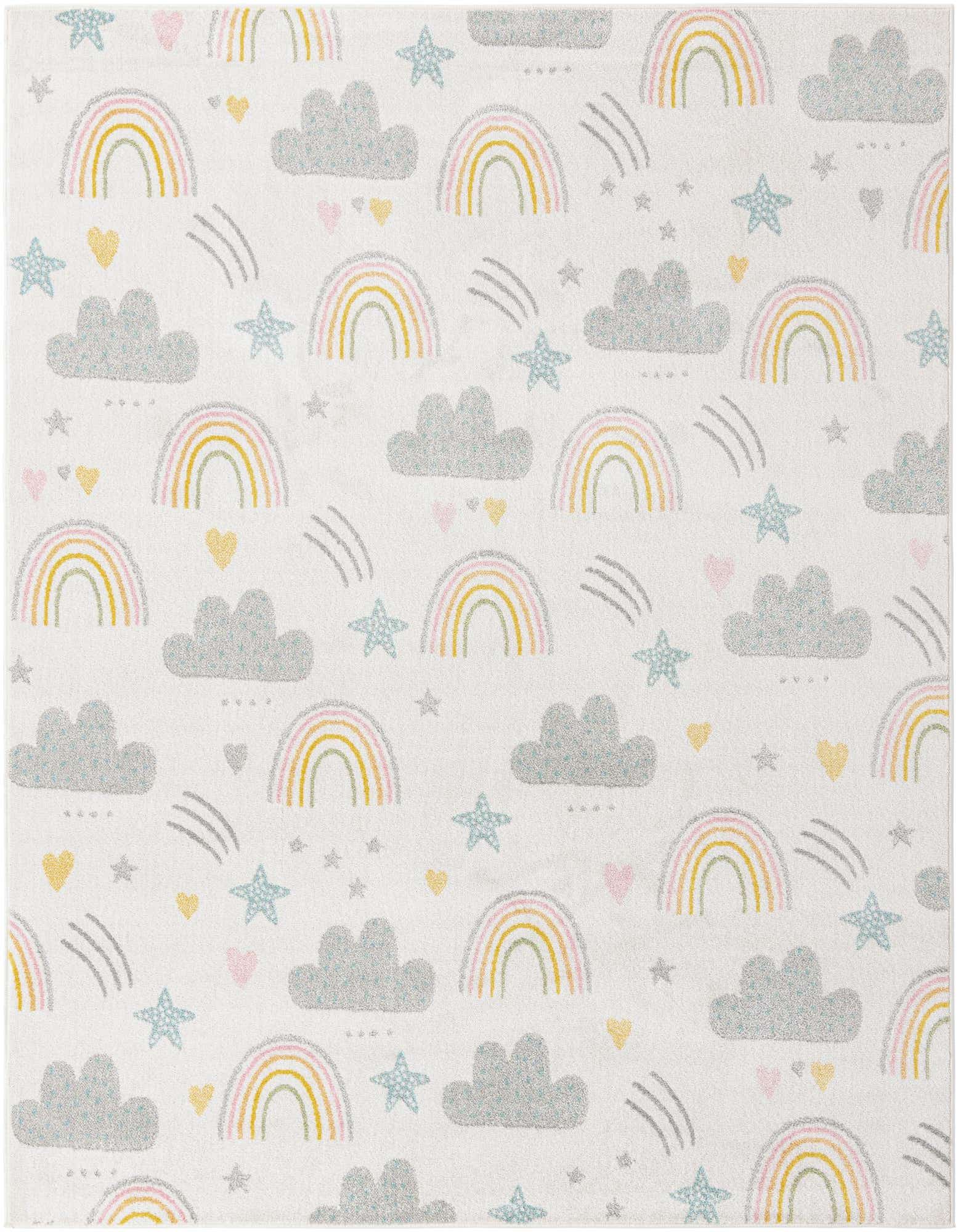 7' 10 x 10' Clouds and Rainbows Whimsy Kids Rug
