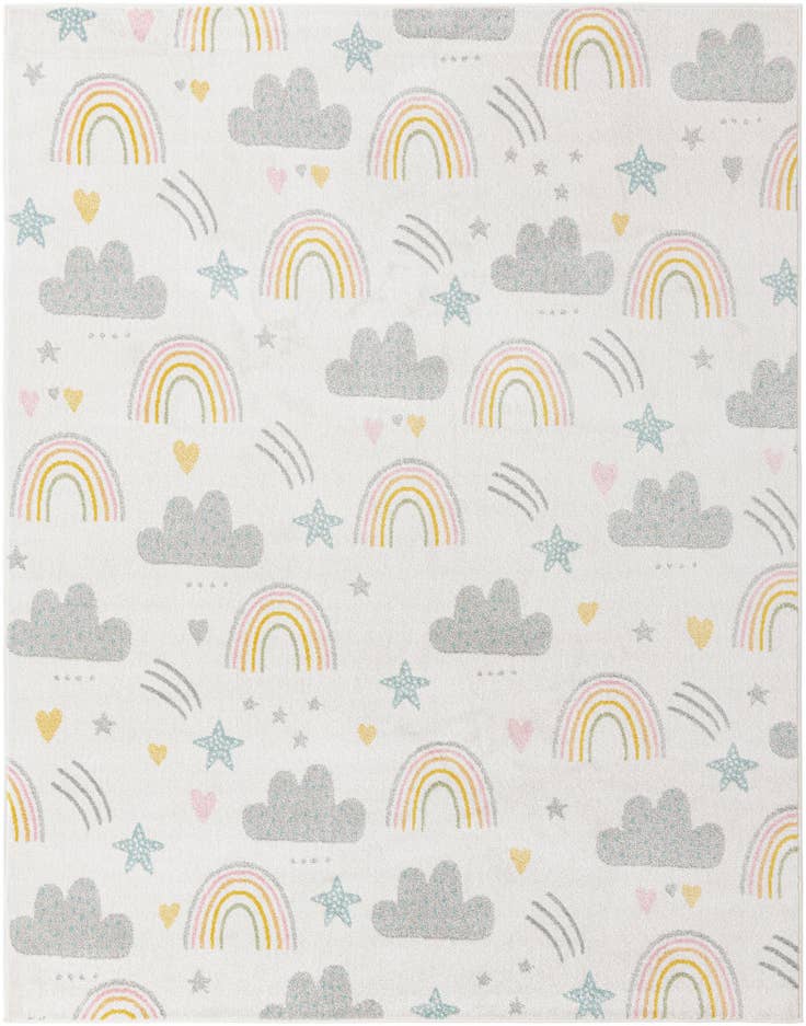 Detail image of 7' 10 x 10' Clouds and Rainbows Whimsy Kids Rug