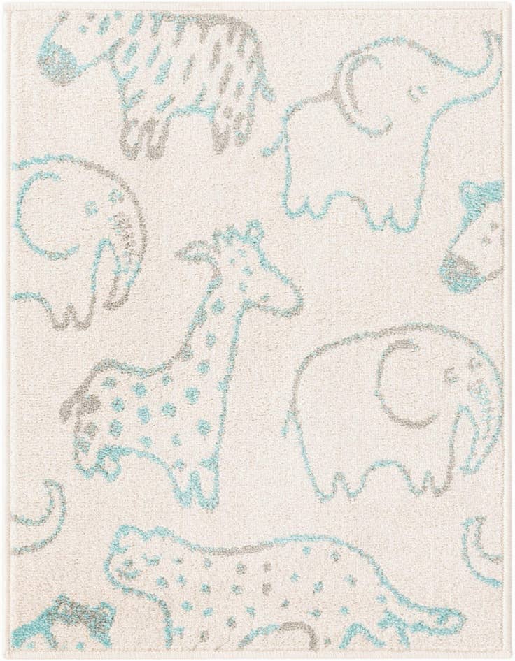 Detail image of 2' 2 x 3' Animals Whimsy Kids Rug