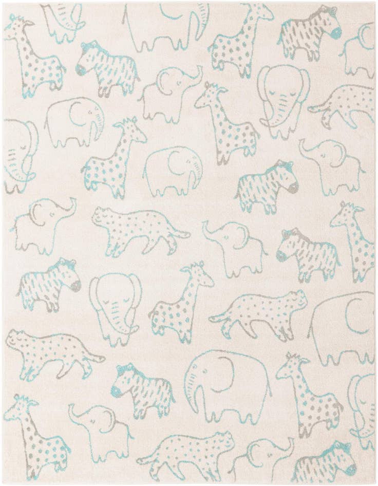 Detail image of 7' 10 x 10' Animals Whimsy Kids Rug