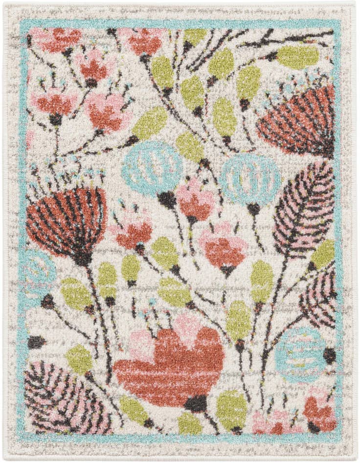 Detail image of 2' 2 x 3' Flowers Whimsy Kids Rug
