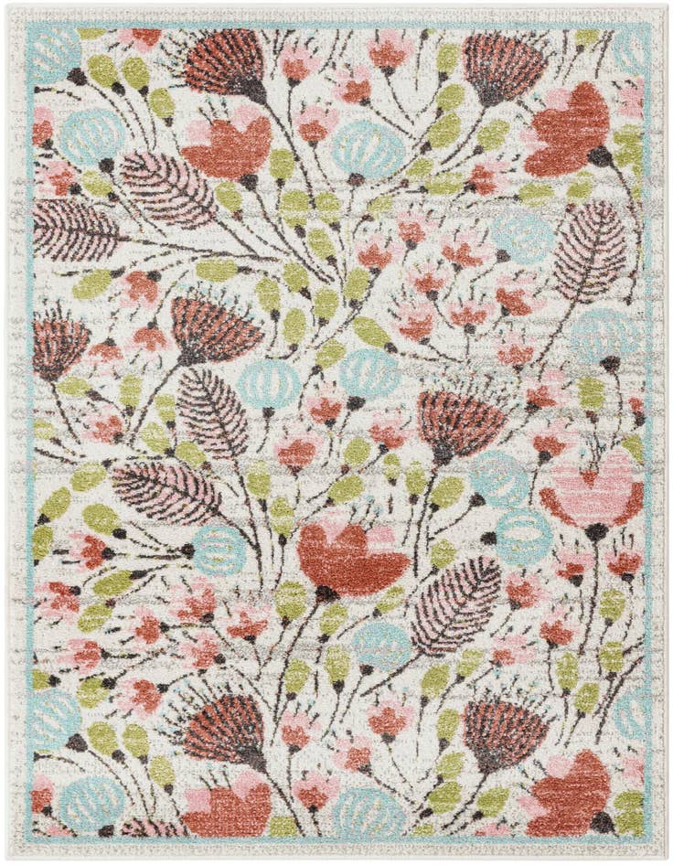 Detail image of 4' x 6' Flowers Whimsy Kids Rug