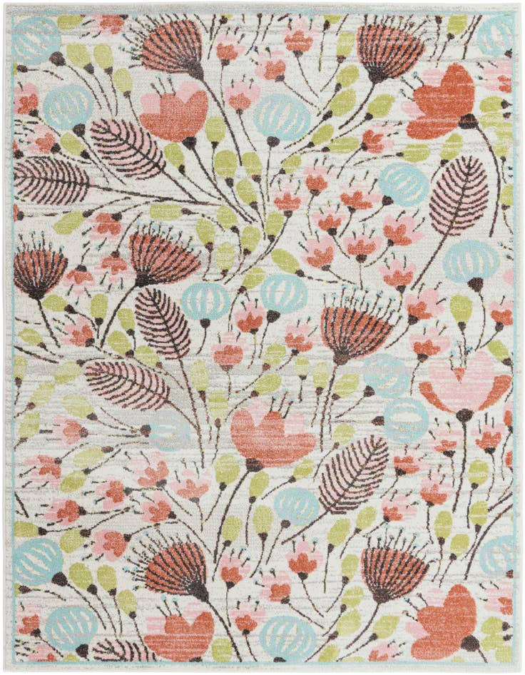 Detail image of 7' 10 x 10' Flowers Whimsy Kids Rug