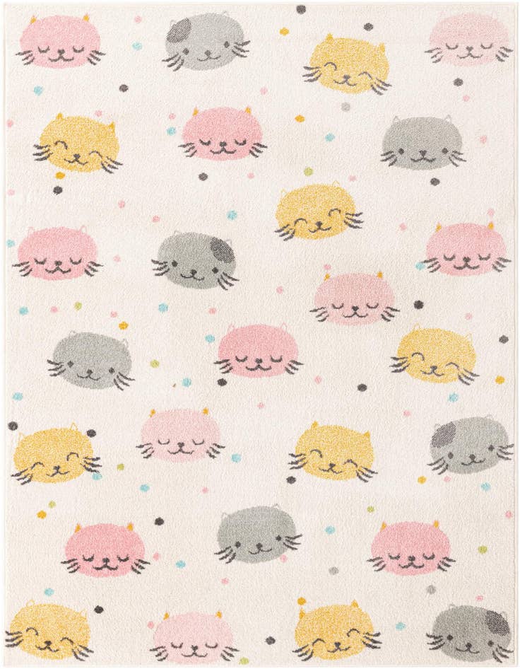 Detail image of 5' 3 x 8' Cats Whimsy Kids Rug