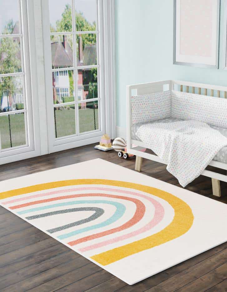 Detail image of 120cm x 180cm Rainbow Whimsy Kids Rug