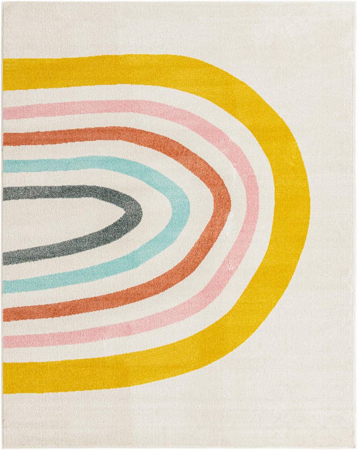 Detail image of 7' 10 x 10' Rainbow Whimsy Kids Rug