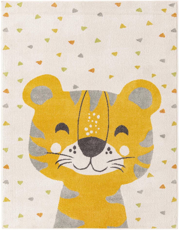 Detail image of 5' 3 x 8' Tiger Whimsy Kids Rug