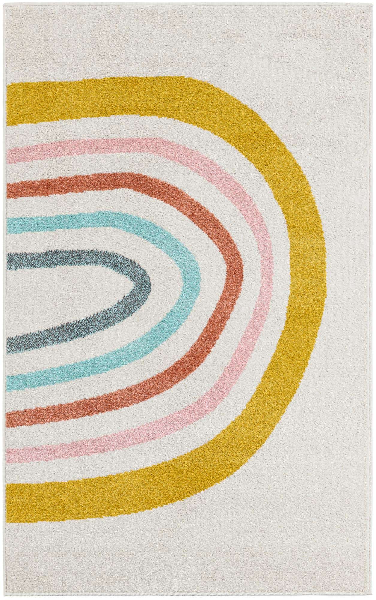 3' 3 x 5' 3 Rainbow Whimsy Kids Rug