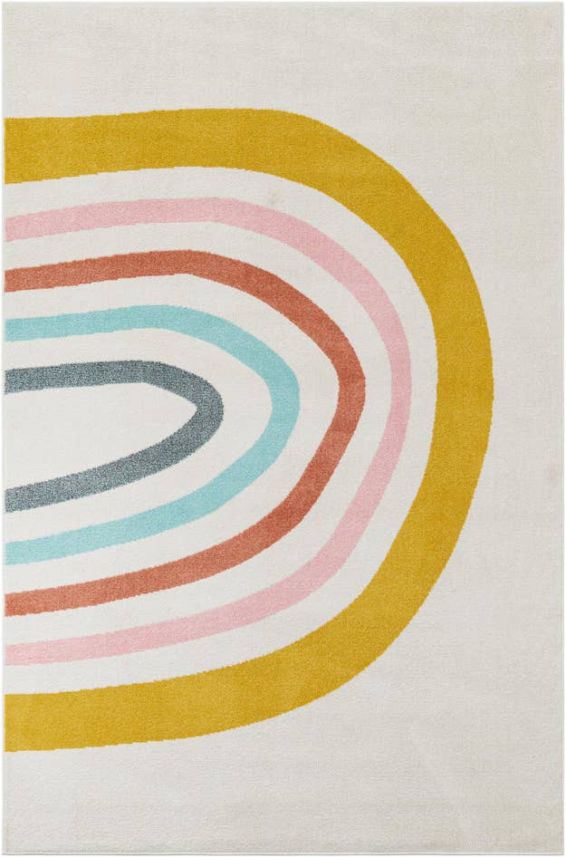 Detail image of 6' 1 x 9' Rainbow Whimsy Kids Rug