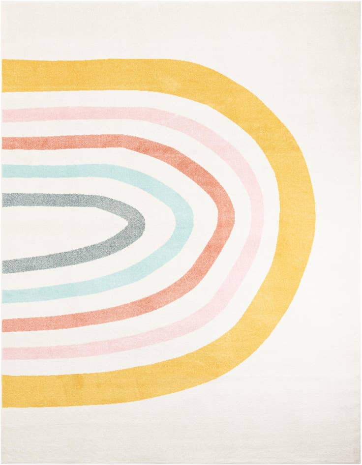 Detail image of 9' x 12' Rainbow Whimsy Kids Rug