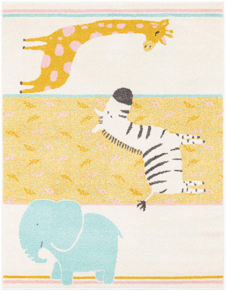 Detail image of 3' 11 x 5' 11 Animals Whimsy Kids Rug