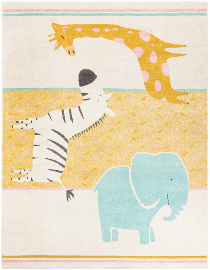Detail image of 7' 10 x 10' Animals Whimsy Kids Rug