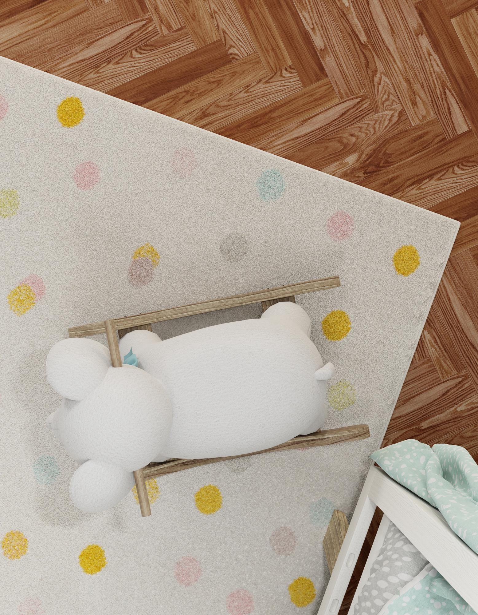 5' 3 x 8' Polka Dot Whimsy Kids Rug