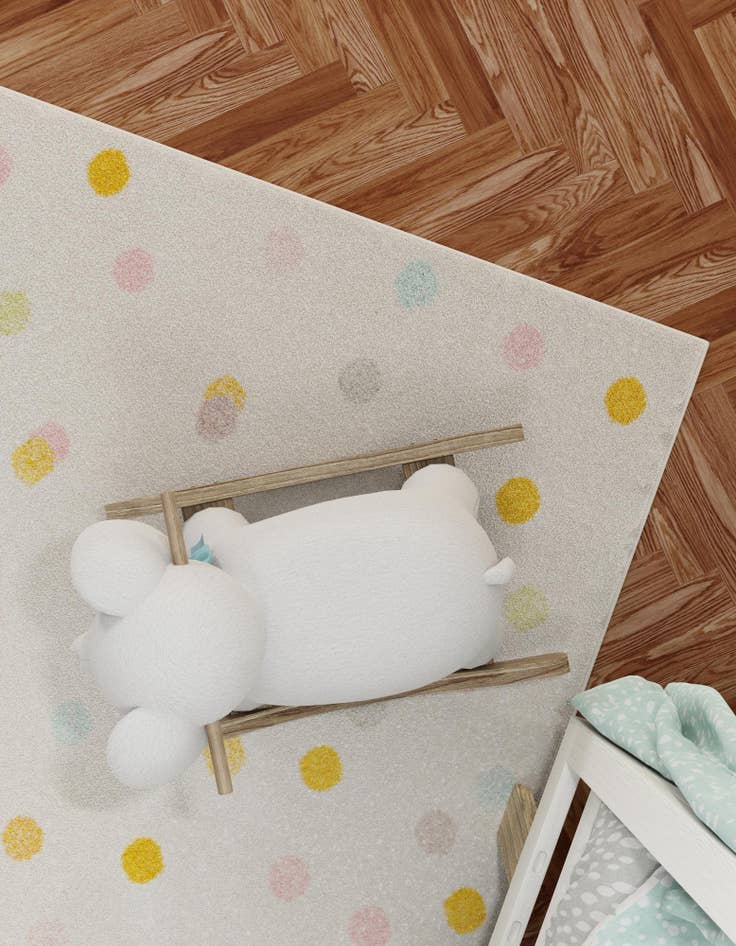 Detail image of 3' 11 x 5' 11 Polka Dot Whimsy Kids Rug