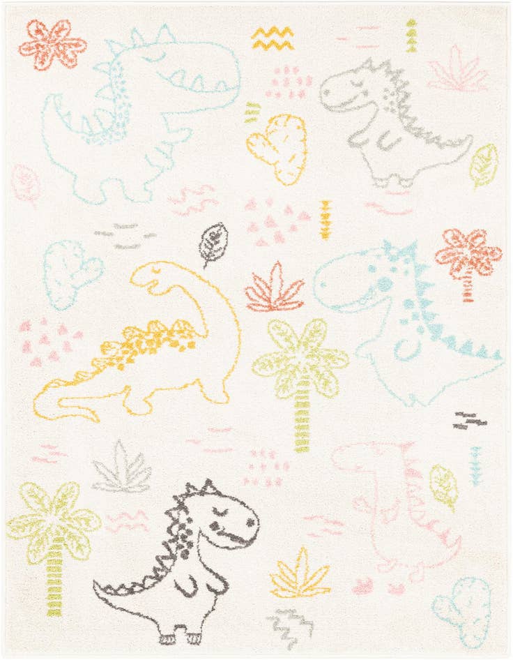 Detail image of 3' 11 x 5' 11 Dinosaur Whimsy Kids Rug