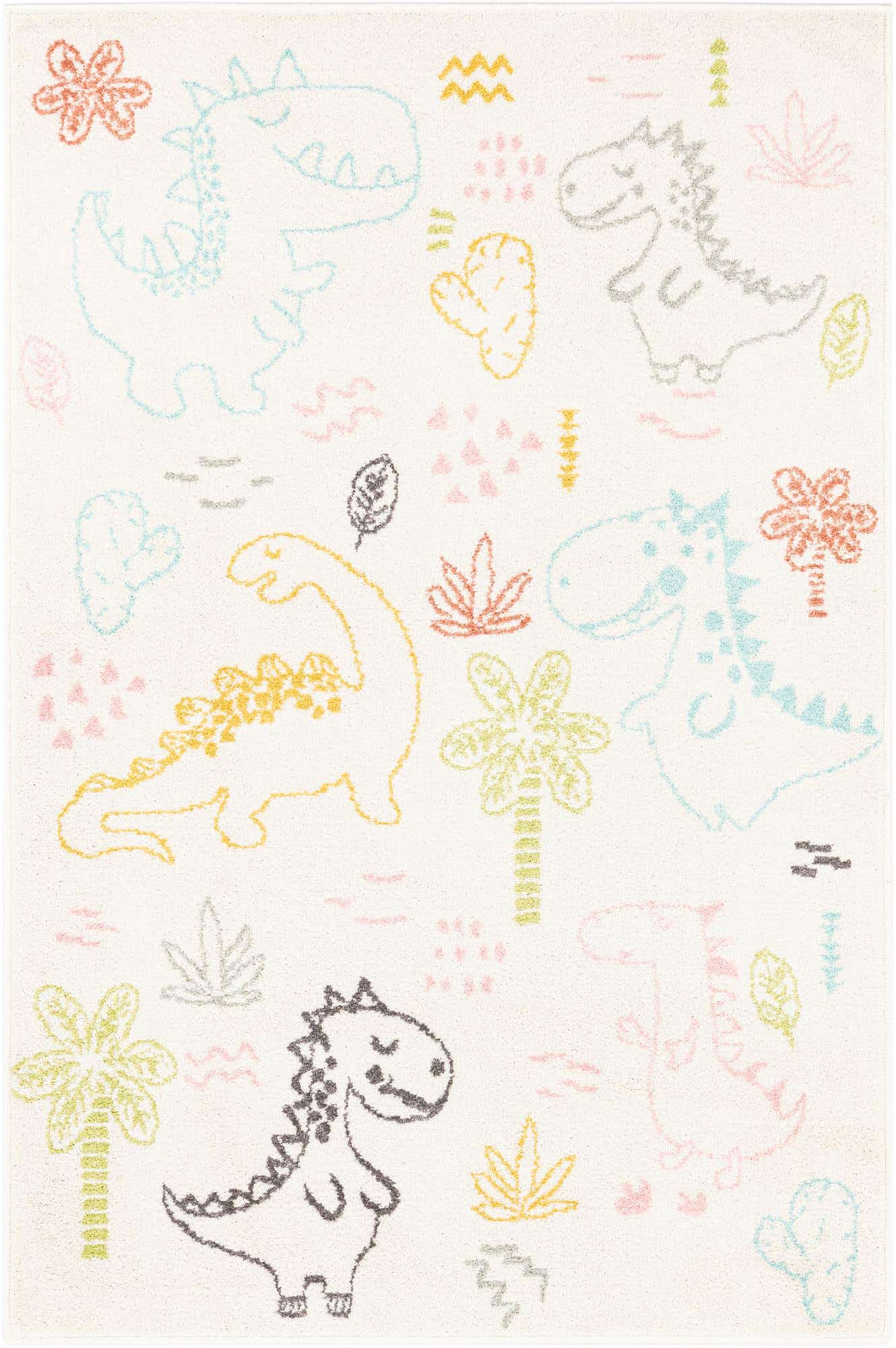 3' 11 x 5' 11 Dinosaur Whimsy Kids Rug