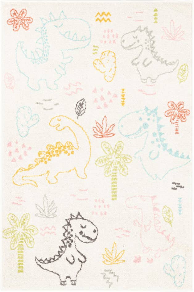 Detail image of 3' 11 x 5' 11 Dinosaur Whimsy Kids Rug