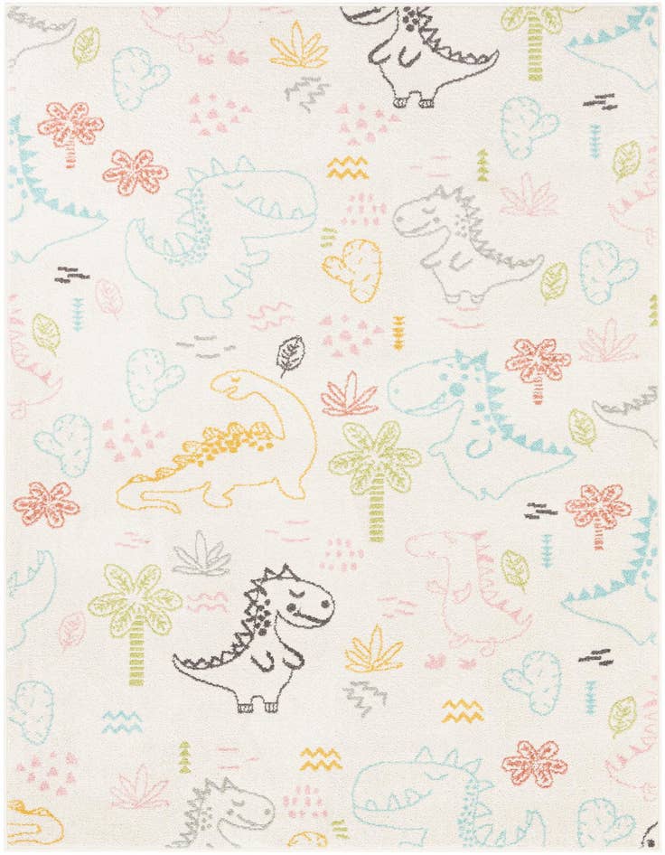 Detail image of 5' 3 x 8' Dinosaur Whimsy Kids Rug