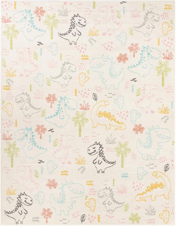 Detail image of 7' 10 x 10' Dinosaur Whimsy Kids Rug
