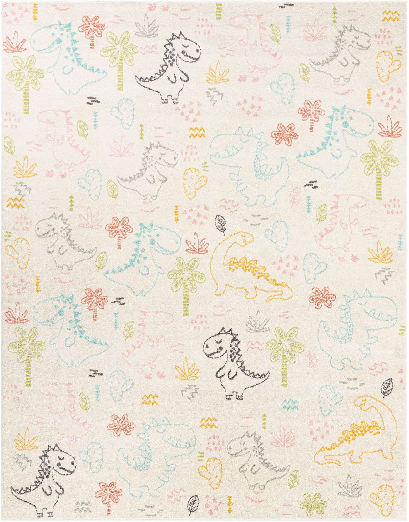 7' 10 x 10' Dinosaur Whimsy Kids Rug