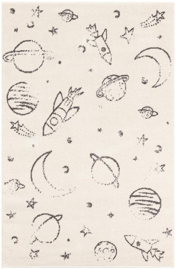 Detail image of 3' 11 x 5' 11 Planets Whimsy Kids Rug